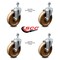 Service Caster 5 Inch High Temp Phenolic Wheel Swivel 1/2 Inch Threaded Stem Caster Set SCC SCC-TS20S514-PHRHT-121315-4 - alternate 2